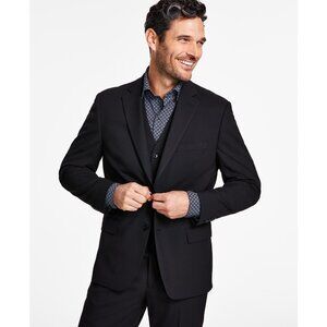 Alfani Men's Classic-Fit Stretch Solid Suit Jacket Black 44R B4HP $360